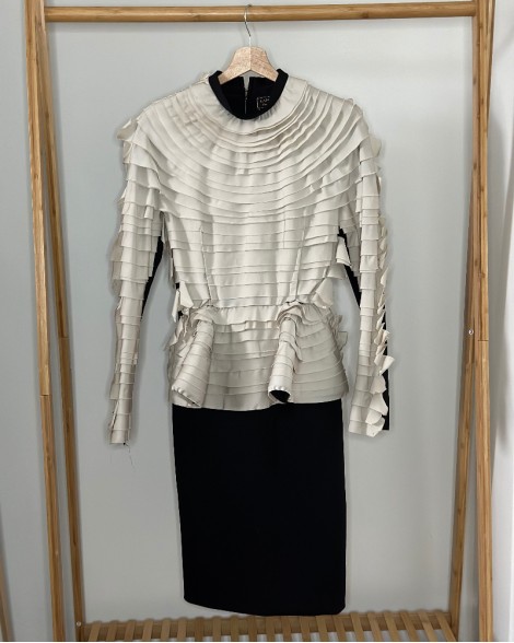 Šaty dámské Lanvin Ecru Les Bandage Peplum